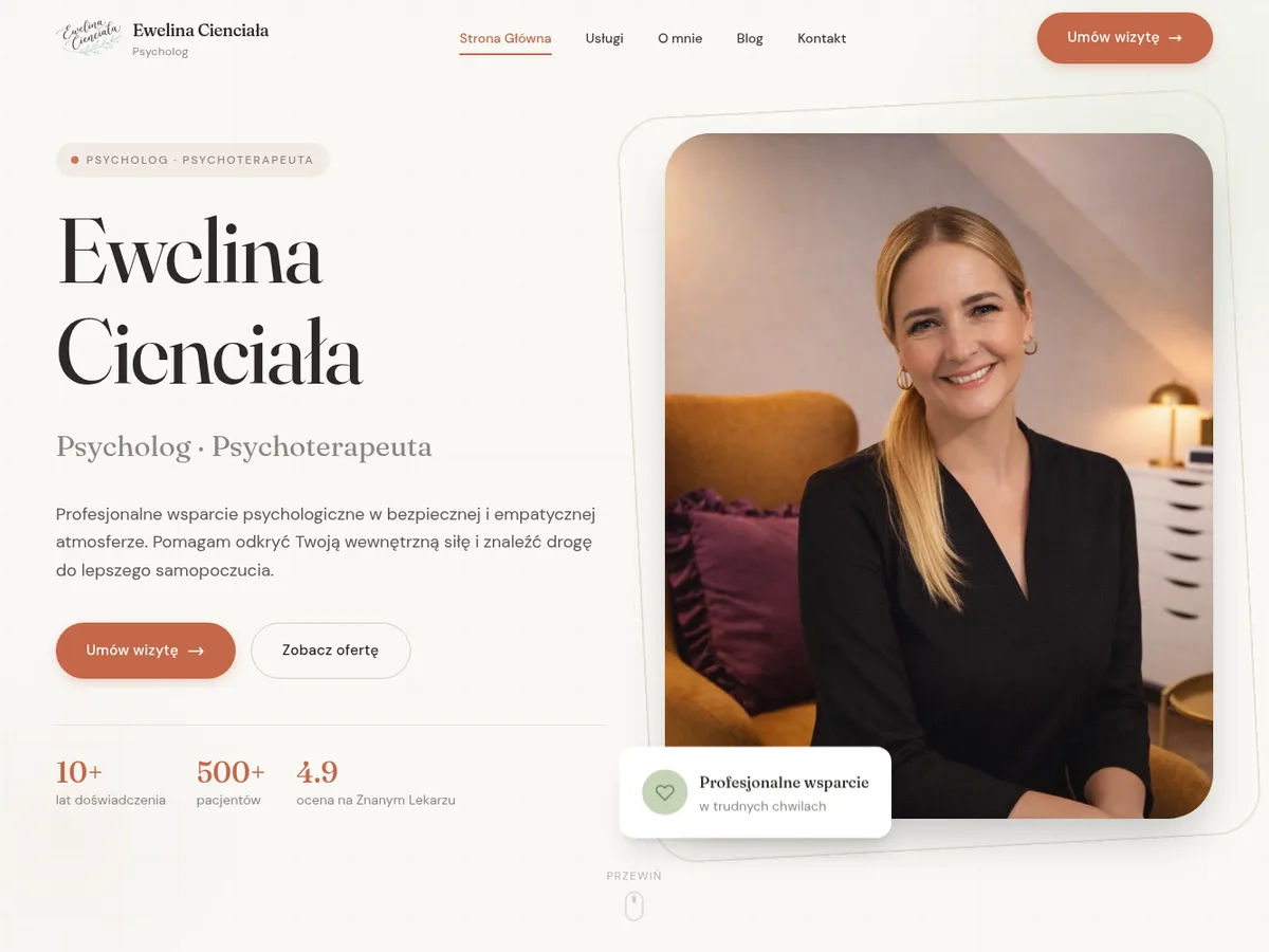 Strona ewelinacienciala.pl